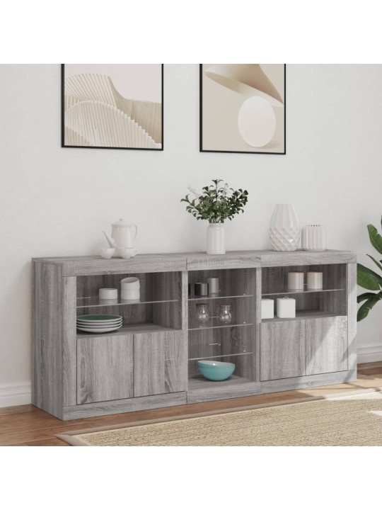 Senkki led-valoilla harmaa sonoma 162x37x67 cm