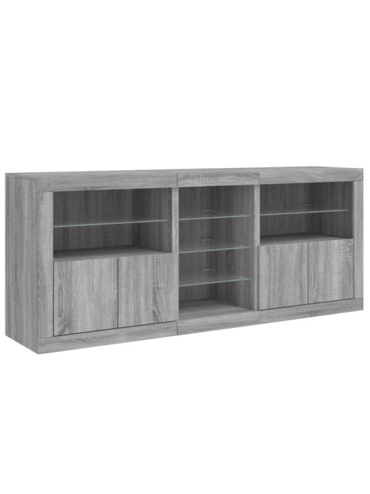 Senkki led-valoilla harmaa sonoma 162x37x67 cm