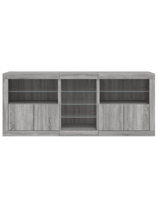 Senkki led-valoilla harmaa sonoma 162x37x67 cm
