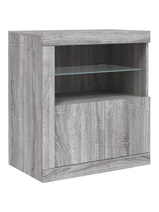Senkki led-valoilla harmaa sonoma 162x37x67 cm