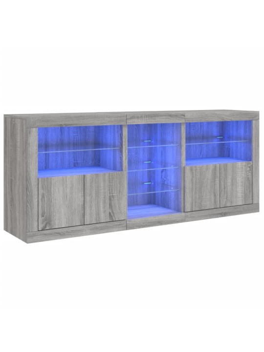 Senkki led-valoilla harmaa sonoma 181,5x37x67 cm