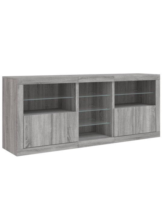 Senkki led-valoilla harmaa sonoma 181,5x37x67 cm