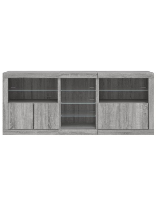 Senkki led-valoilla harmaa sonoma 181,5x37x67 cm