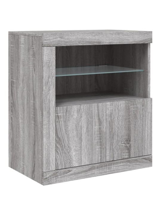 Senkki led-valoilla harmaa sonoma 181,5x37x67 cm