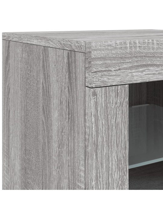 Senkki led-valoilla harmaa sonoma 181,5x37x67 cm