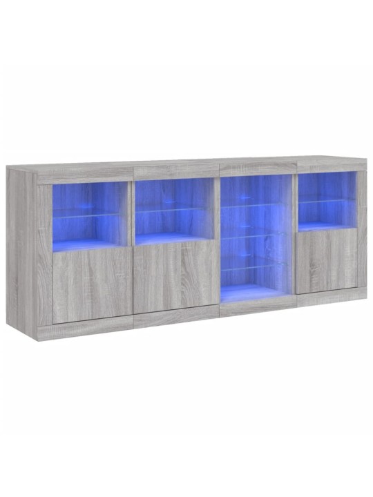 Senkki led-valoilla harmaa sonoma 164x37x67 cm