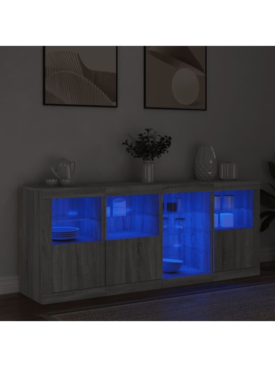 Senkki led-valoilla harmaa sonoma 164x37x67 cm