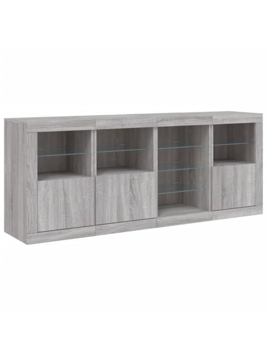 Senkki led-valoilla harmaa sonoma 164x37x67 cm