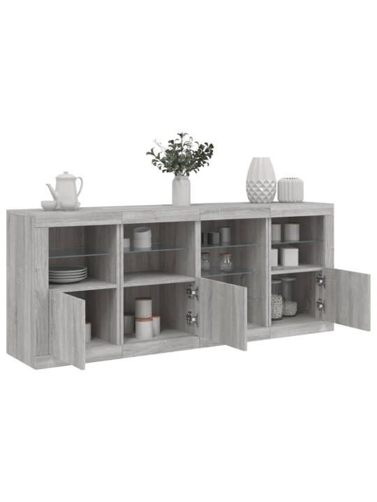Senkki led-valoilla harmaa sonoma 164x37x67 cm