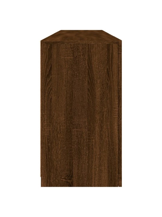 Senkki led-valoilla ruskea tammi 164x37x67 cm