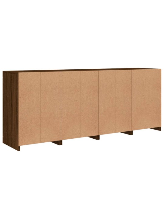 Senkki led-valoilla ruskea tammi 164x37x67 cm
