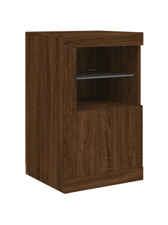 Senkki led-valoilla ruskea tammi 164x37x67 cm