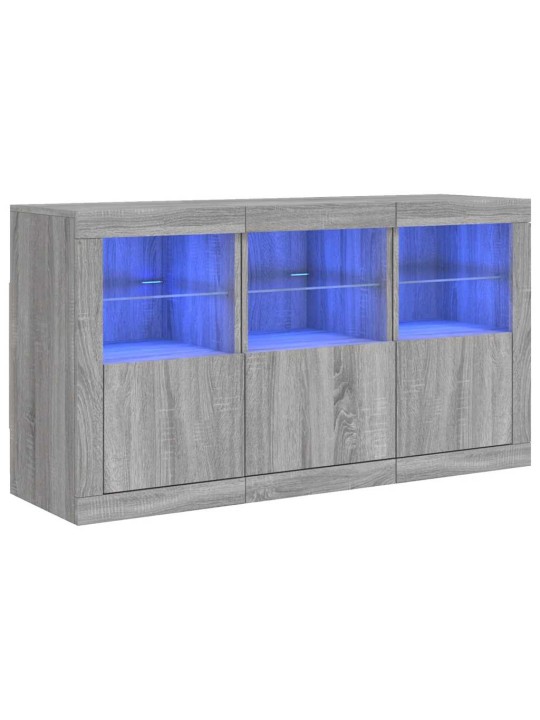 Senkki led-valoilla harmaa sonoma 123x37x67 cm