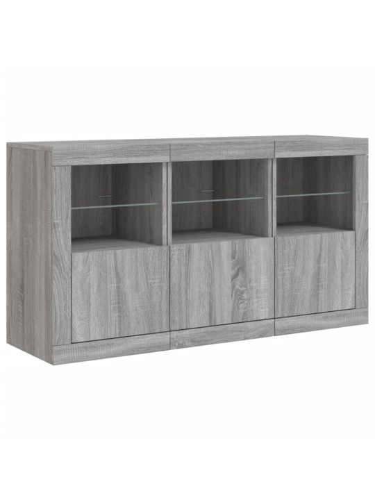 Senkki led-valoilla harmaa sonoma 123x37x67 cm