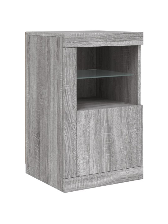 Senkki led-valoilla harmaa sonoma 123x37x67 cm