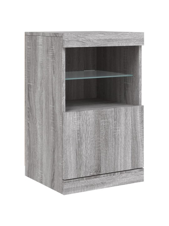 Senkki led-valoilla harmaa sonoma 123x37x67 cm