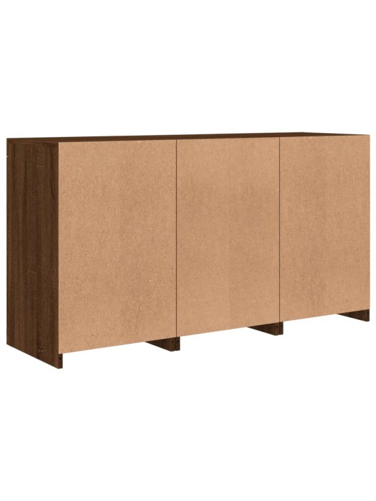 Senkki led-valoilla ruskea tammi 123x37x67 cm
