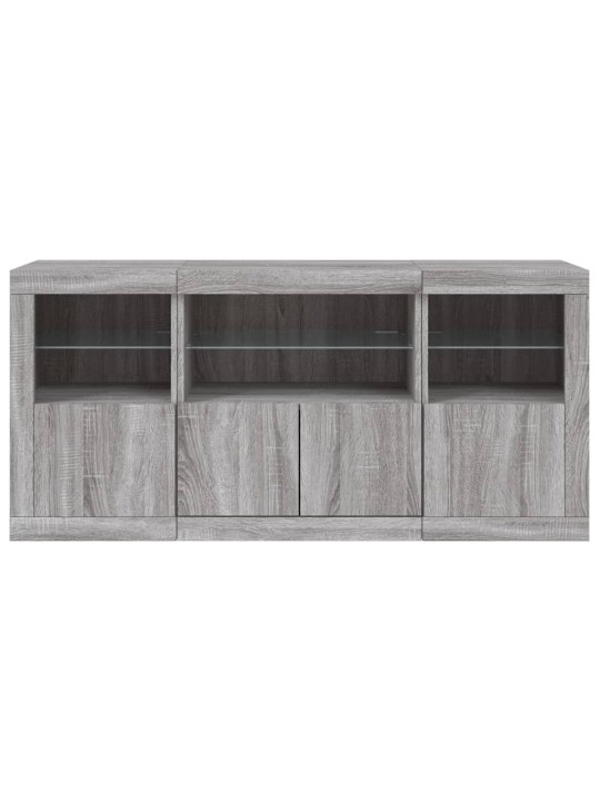Senkki led-valoilla harmaa sonoma 142,5x37x67 cm