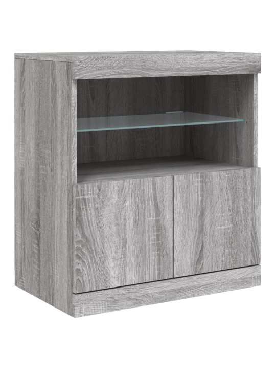 Senkki led-valoilla harmaa sonoma 142,5x37x67 cm