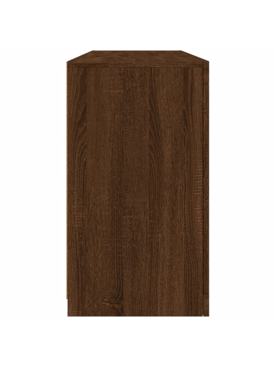 Senkki led-valoilla ruskea tammi 142,5x37x67 cm