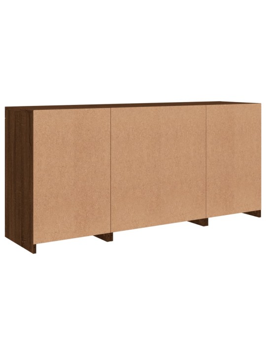 Senkki led-valoilla ruskea tammi 142,5x37x67 cm