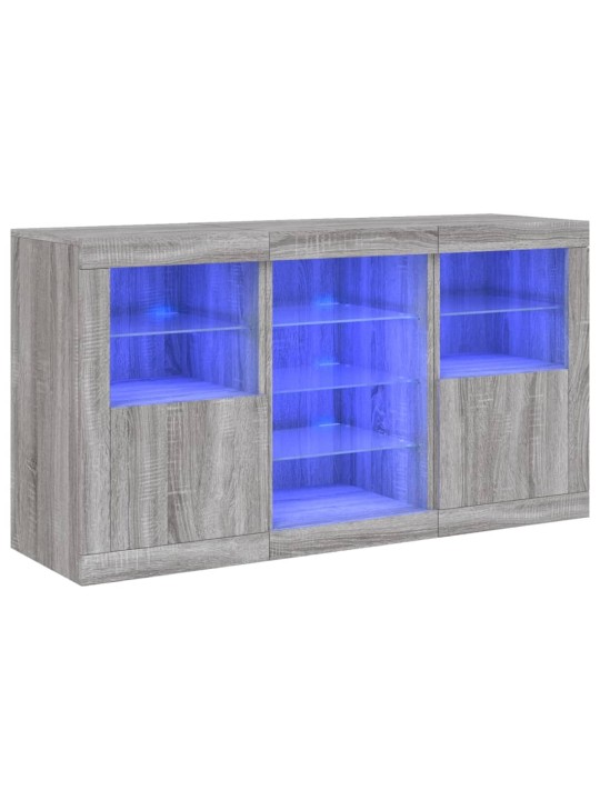 Senkki led-valoilla harmaa sonoma 123x37x67 cm