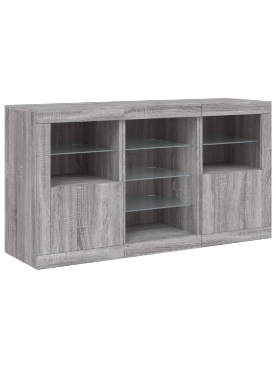 Senkki led-valoilla harmaa sonoma 123x37x67 cm