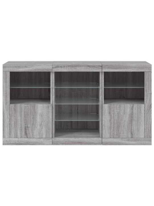 Senkki led-valoilla harmaa sonoma 123x37x67 cm