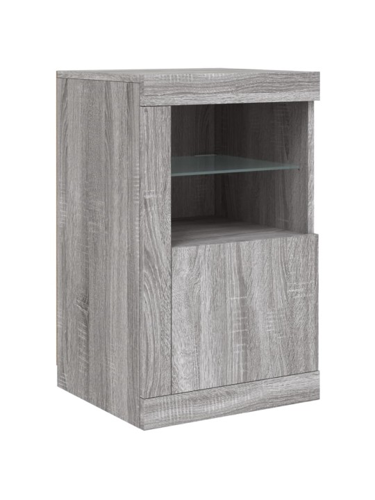 Senkki led-valoilla harmaa sonoma 123x37x67 cm
