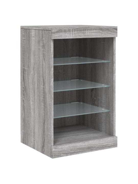 Senkki led-valoilla harmaa sonoma 123x37x67 cm
