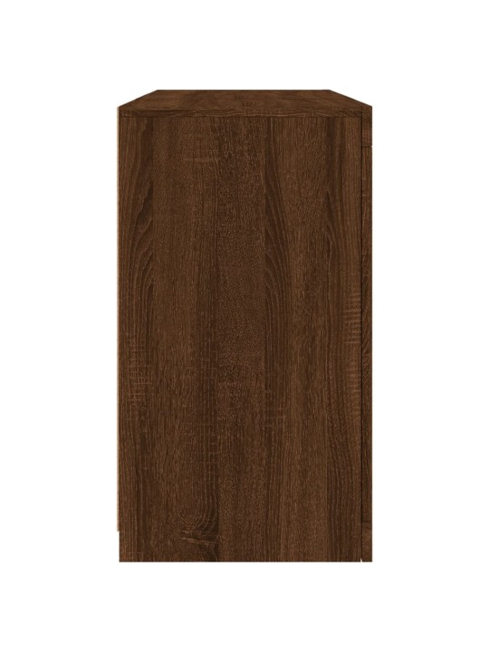 Senkki led-valoilla ruskea tammi 123x37x67 cm