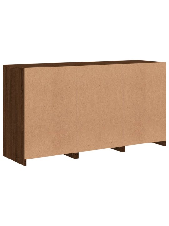 Senkki led-valoilla ruskea tammi 123x37x67 cm