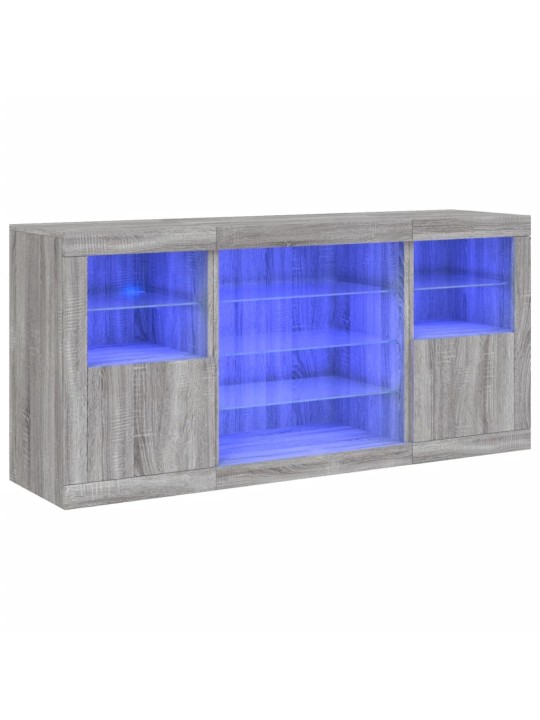 Senkki led-valoilla harmaa sonoma 142,5x37x67 cm