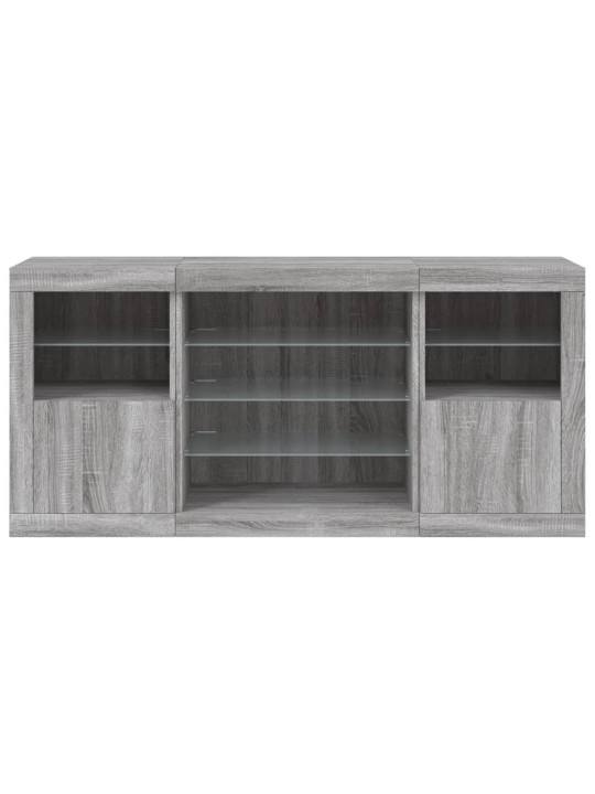 Senkki led-valoilla harmaa sonoma 142,5x37x67 cm