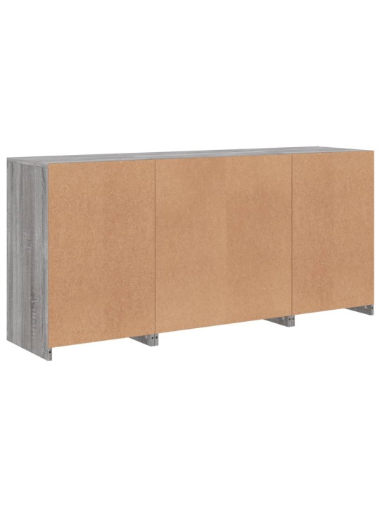 Senkki led-valoilla harmaa sonoma 142,5x37x67 cm