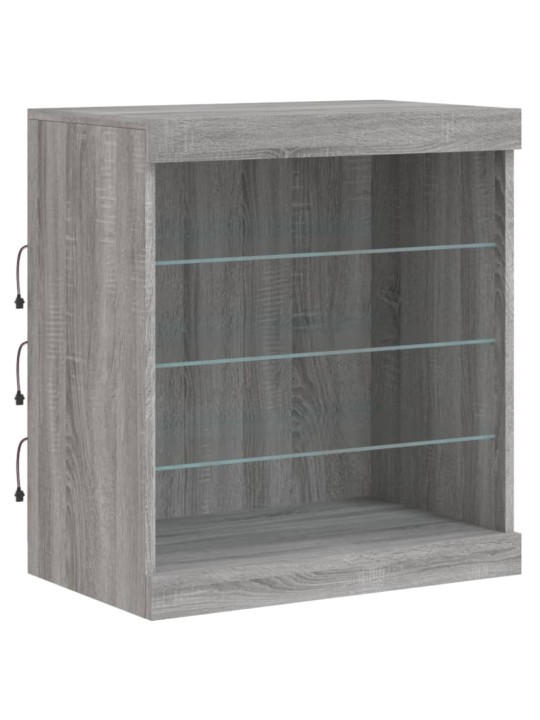 Senkki led-valoilla harmaa sonoma 142,5x37x67 cm