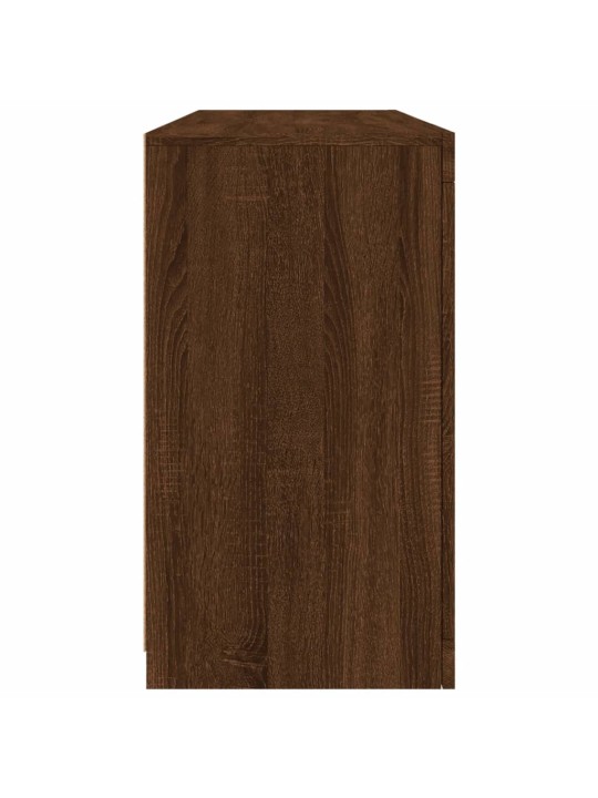 Senkki led-valoilla ruskea tammi 142,5x37x67 cm