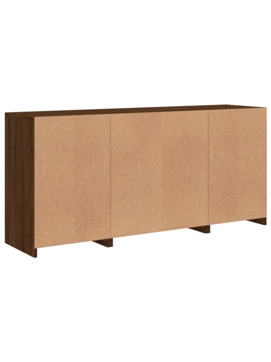 Senkki led-valoilla ruskea tammi 142,5x37x67 cm