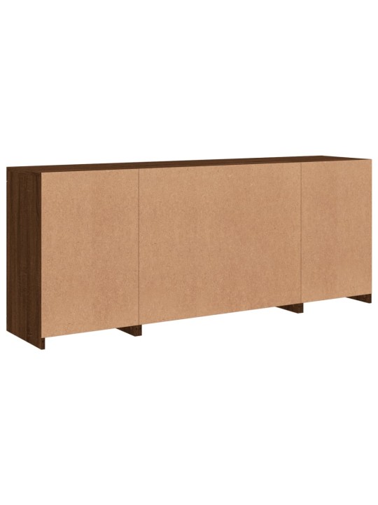 Senkki led-valoilla ruskea tammi 163x37x67 cm