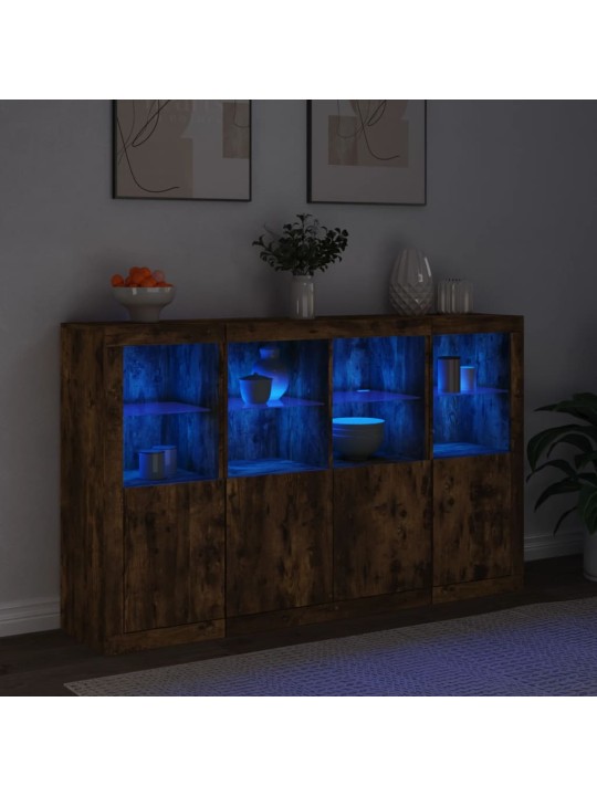 Senkit LED-valoilla 3 kpl savutammi tekninen puu