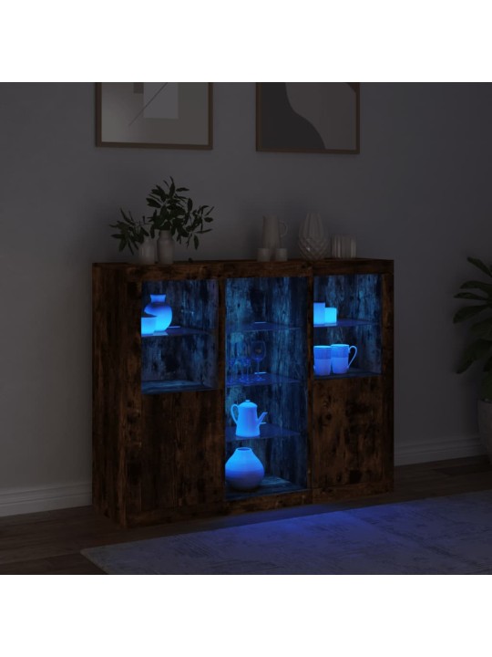 Senkit LED-valoilla 3 kpl savutammi tekninen puu