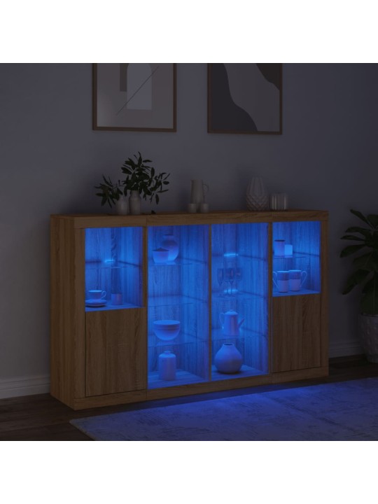 Senkit led-valoilla 3 kpl sonoma-tammi tekninen puu
