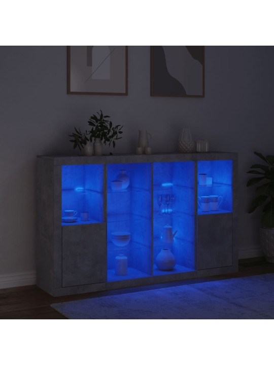 Senkit led-valoilla 3 kpl betoninharmaa tekninen puu