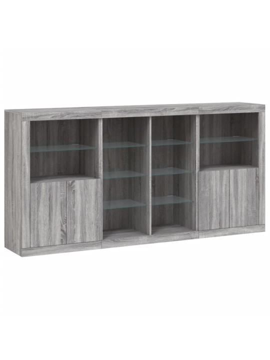 Senkki led-valoilla harmaa sonoma 202x37x100 cm