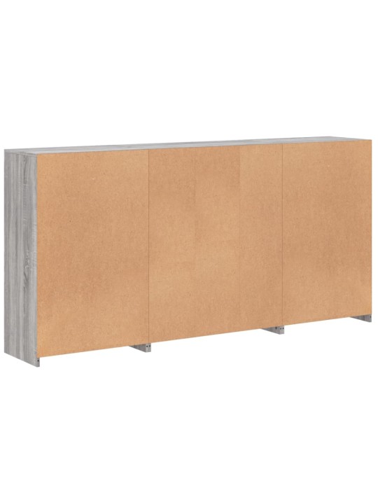 Senkki led-valoilla harmaa sonoma 202x37x100 cm