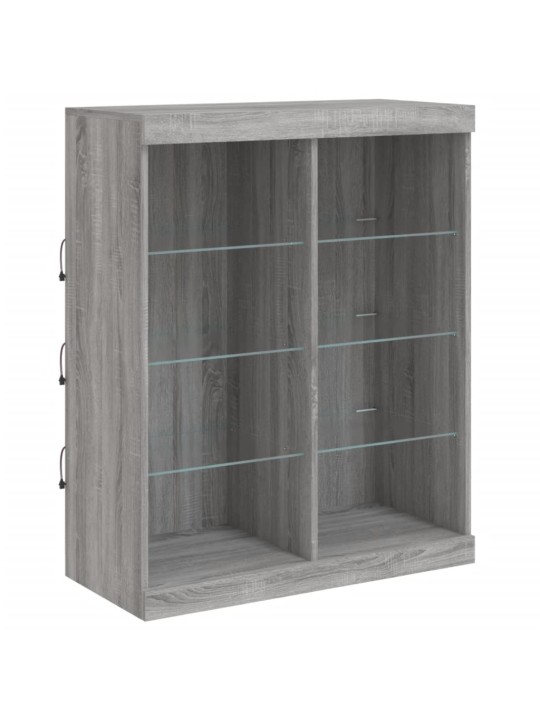 Senkki led-valoilla harmaa sonoma 202x37x100 cm