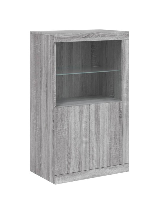 Senkki led-valoilla harmaa sonoma 202x37x100 cm