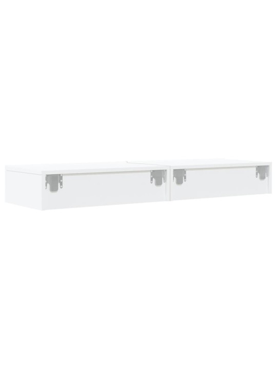 TV-tasot LED-valoilla 2 kpl valkoinen 60x35x15,5 cm