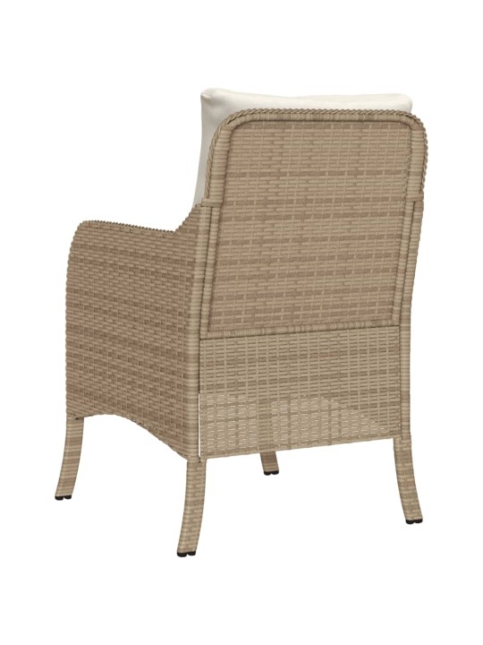 Puutarhatuolit pehmusteilla 2 kpl beige polyrottinki