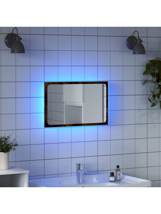 Kylpyhuoneen LED-peili Sonoma-tammi 60x8,5x38 cm tekninen puu